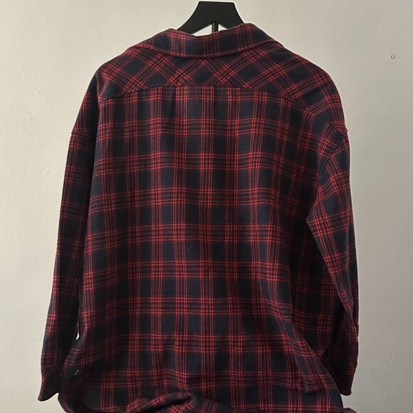 Superdown Red & Navy Plaid Flannel Shirt – Size XS - Picture 10 of 11